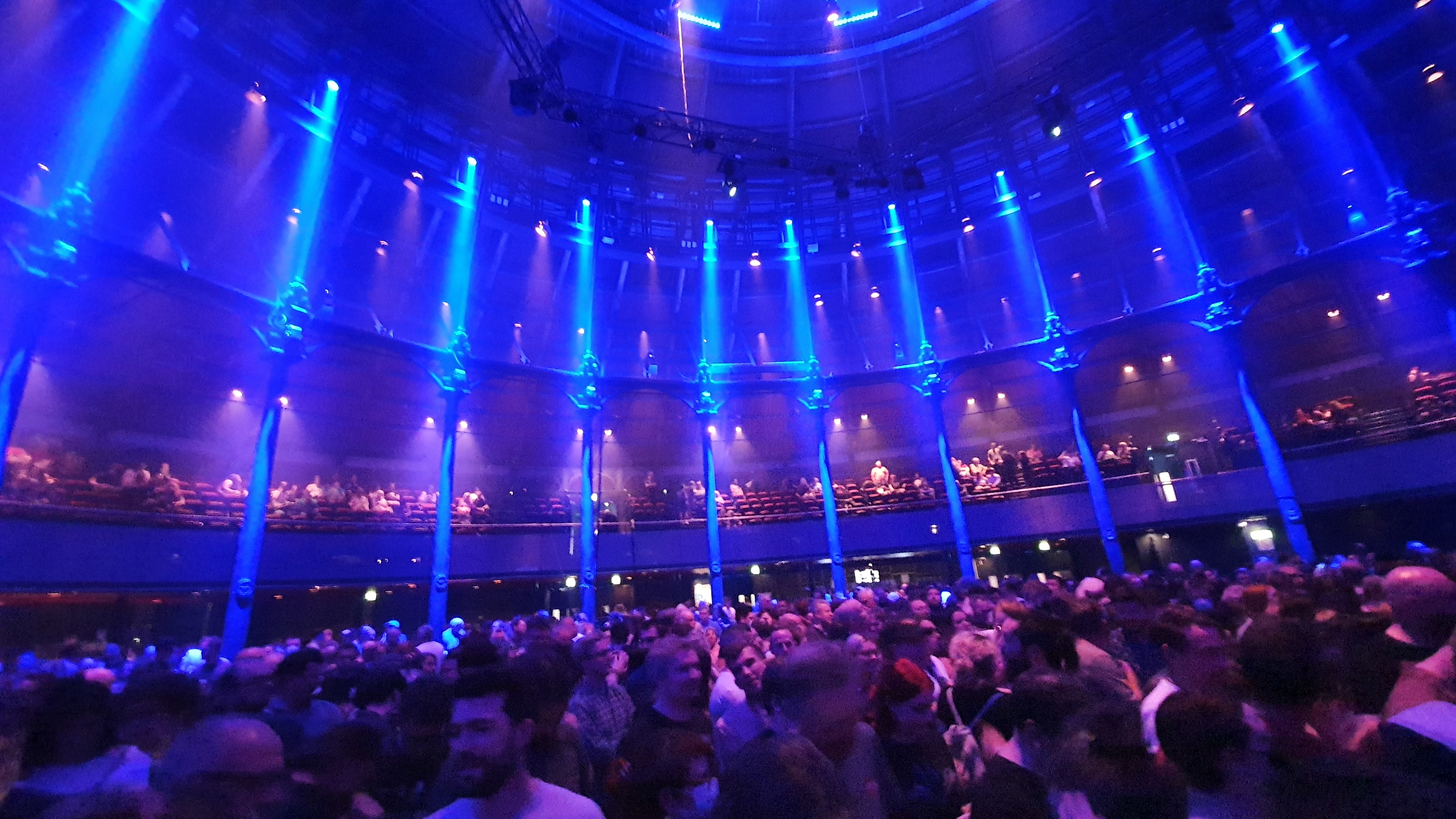 The view of the audience at the Roundhouse from the barrier