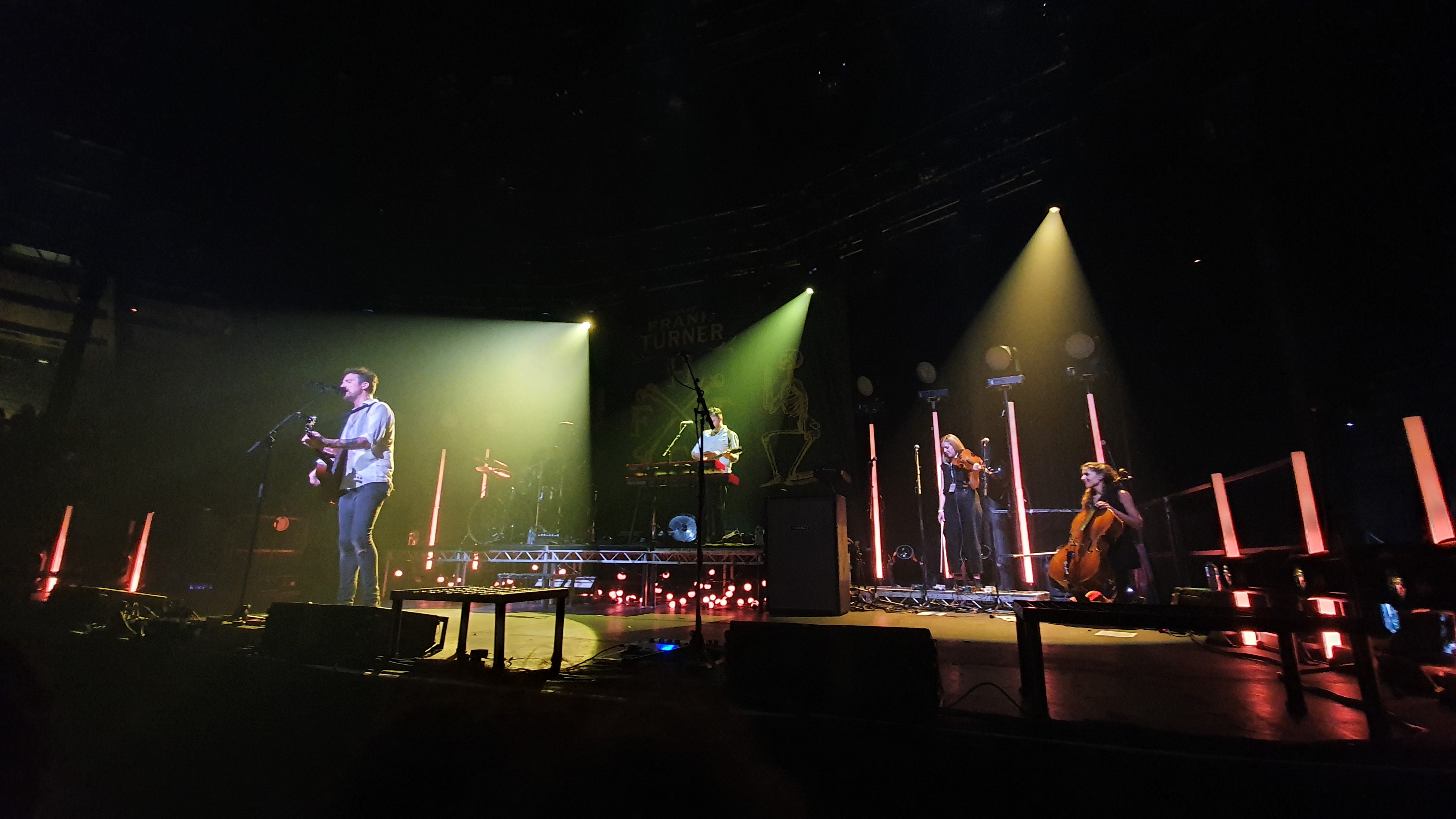 Frank Turner, Matt Nasir, and two string players