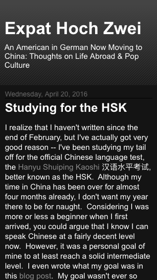 What Blogger looked like on mobile
